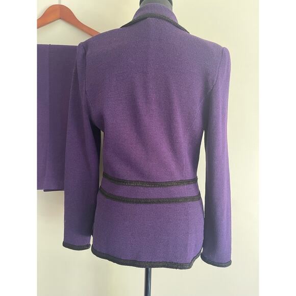 J.S.S knitwear suit small purple 3pcs pants tank jacket wool / viscous classic - Picture 5 of 16